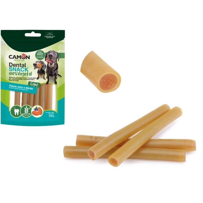 CAMON Veggie Snack Sticks Dental – Süßkartoffel & Blaubeere Hundesnack