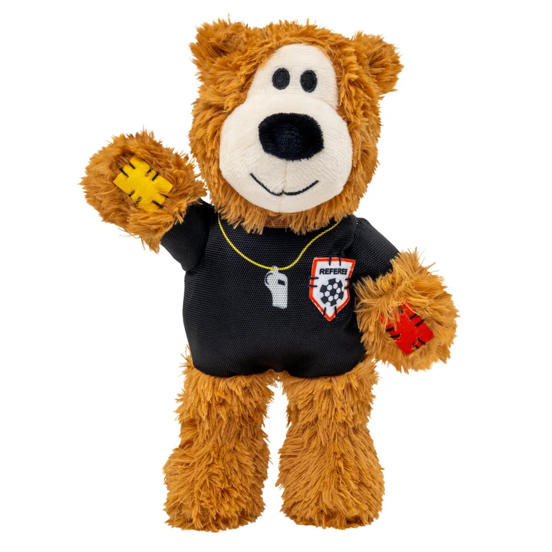 KONG Wild Knots Sport Bear Schiedsrichter – Plüsch-Hundespielzeug mit Seilskelett & Quietscher