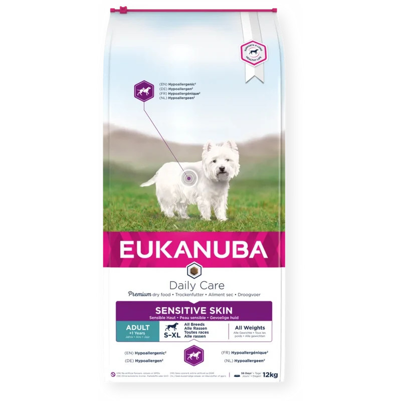 EUKANUBA Daily Care Trockenfutter für ausgewachsene Hunde mit sensibler Haut