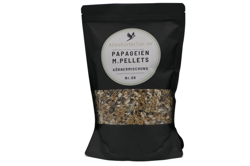 Papageien mit Pellets Körnermischung Nr. 8