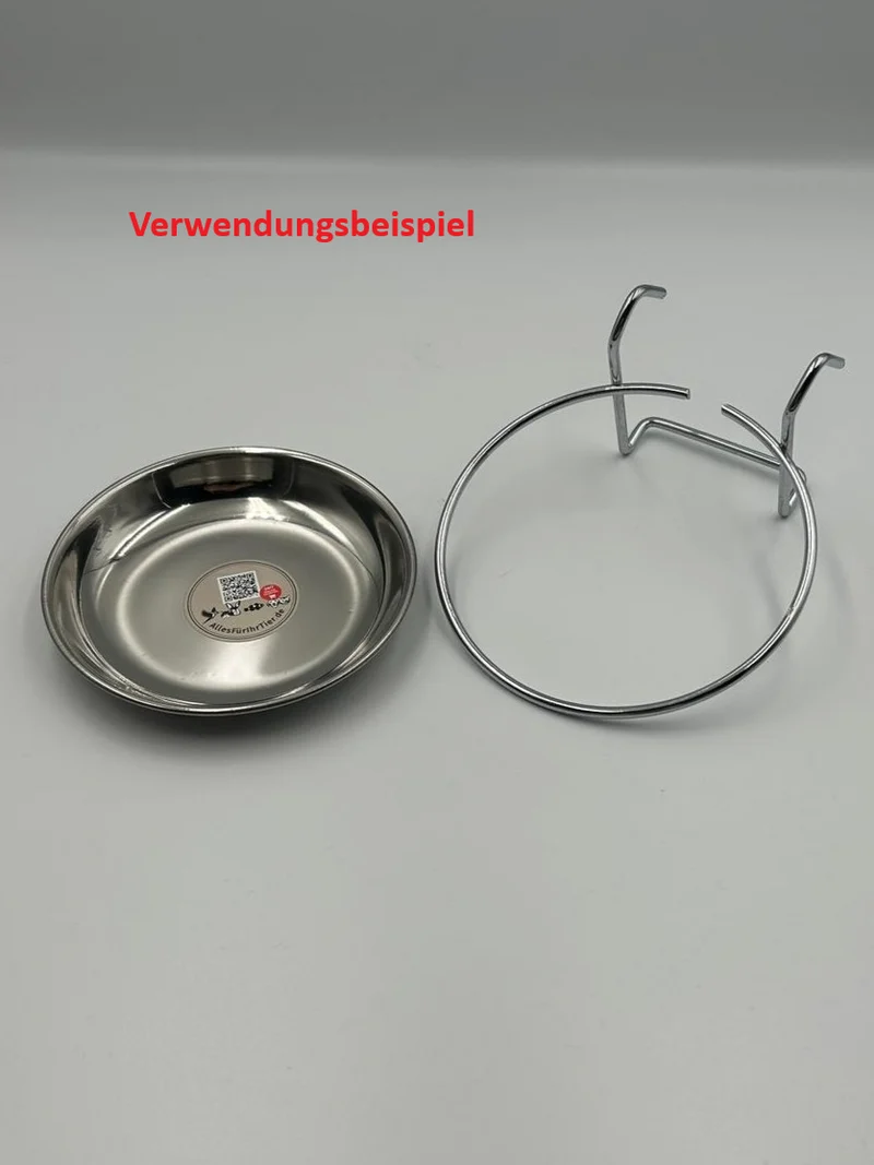 Ersatzhalterung für 500 ml Edelstahlfutternapf und Futterwendeplatten zum Einhängen