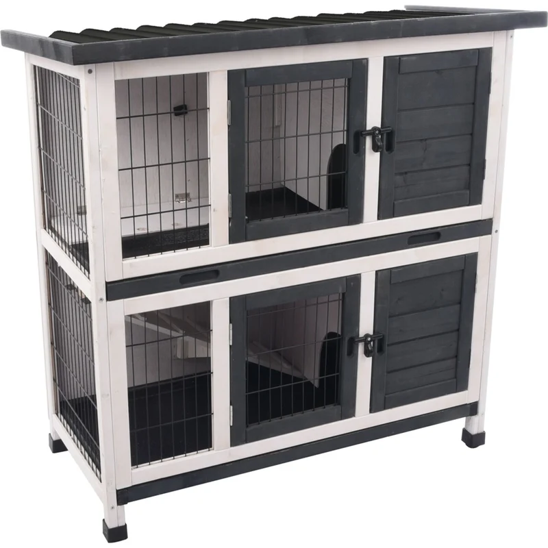 Kaninchenstall Combi 1 Rustic Grau