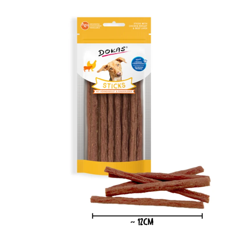 Dokas Dog Sticks mit Hühnerbrust & Rinderleber – Leckerbissen für deinen Hund