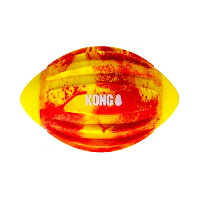 KONG Flexball Sport Football – Robustes Hundespielzeug mit Piepser & schwimmfähig