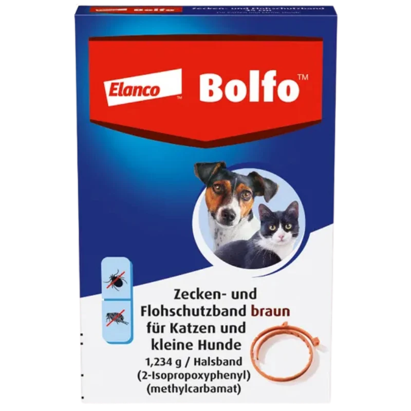 Bolfo Flohschutzhalsband kleiner Hund und Katze, 35 cm, braun