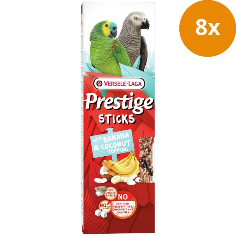 Versele Prestige Sticks Papageien mit Banane & Kokostopping