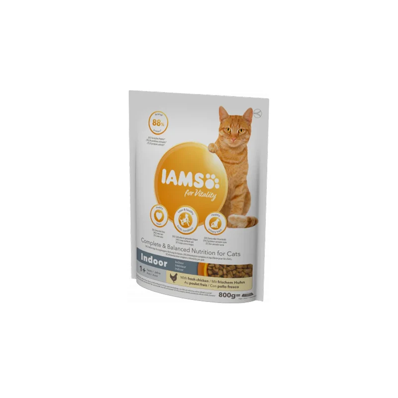 IAMS für Vitality Trockenfutter mit frischem Huhn für ausgewachsene und ältere Wohnungskatzen (Indoor) in 3 Größen