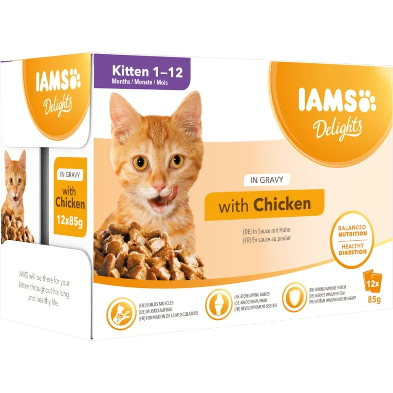 IAMS Nassfutter für Kätzchen mit Huhn in Sauce. (Kitten 1-12)