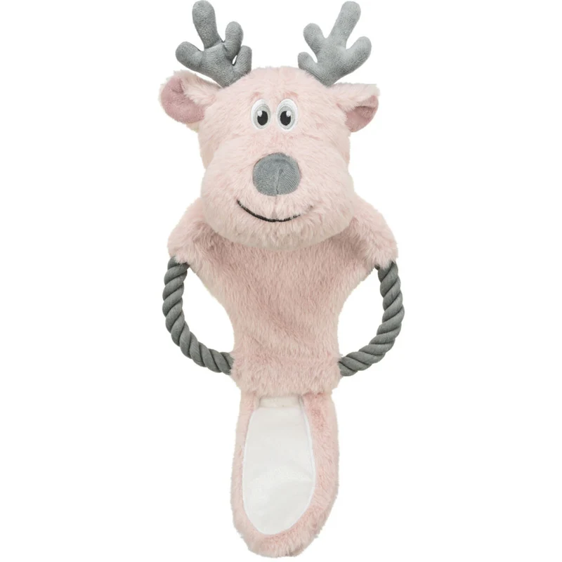 Xmas Weihnachten Rentier mit Tau aus Softplüsch Hundespielzeug