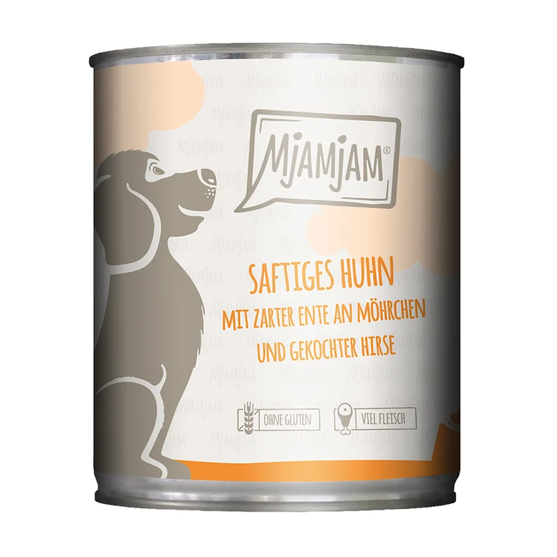 MjAMjAM saftiges Huhn mit zarter Ente an Möhrchen und gekochter Hirse