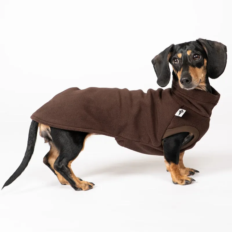 Fleece Shirt für Dackel Espresso