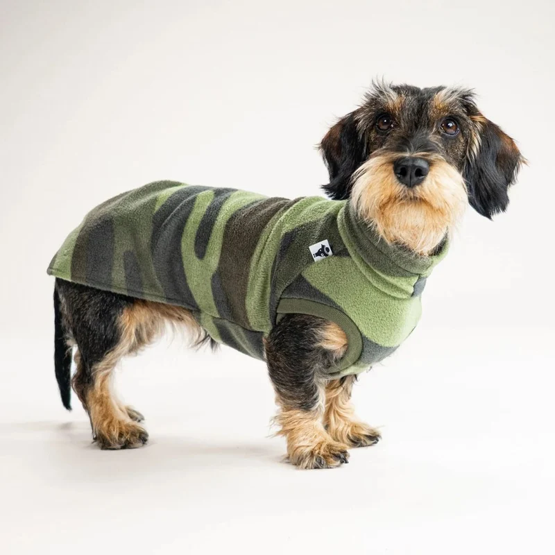 Fleece Shirt für Dackel Camouflage