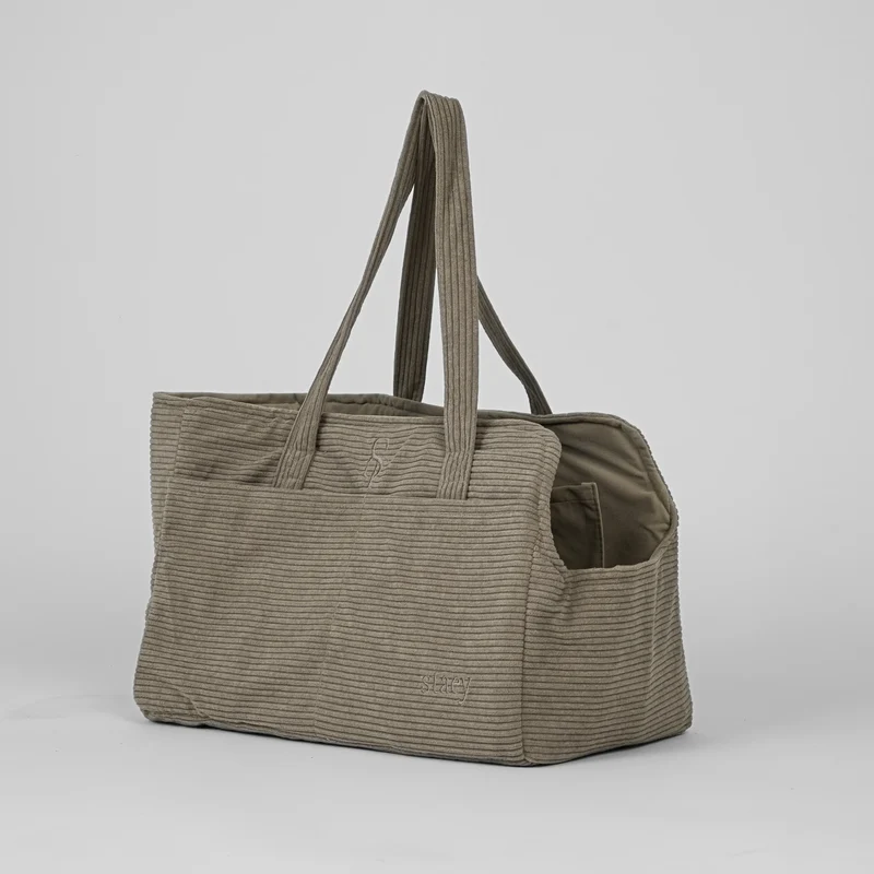Hundetragetasche Vilda Cord Taupe