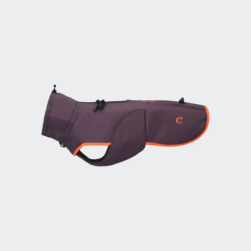 Hunderegenmantel Dackel AKTIV Aubergine/Orange