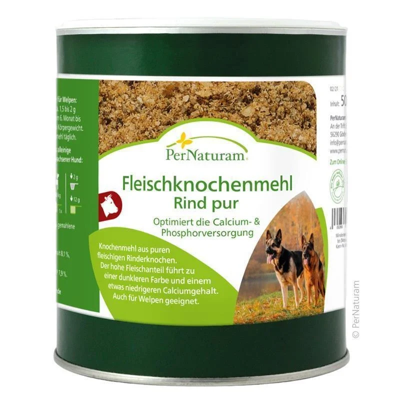 PerNaturam® Fleischknochenmehl Rind Pur – Ergänzungsfutter für Hunde