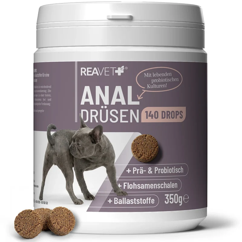 Reavet Analdrüsen Drops Unterstützung bei Po-Rutschen, weichem Kot & Verdauung | 350 g