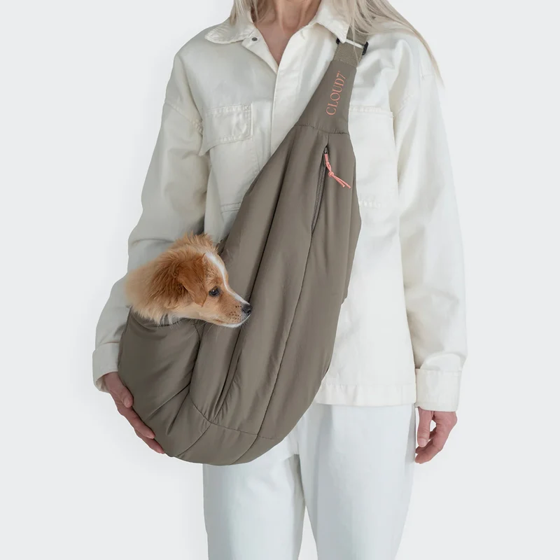 Hundeumhängetasche LTTL Puffer Khaki/Peach