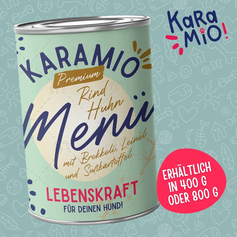 Premium Nassfutter Rind & Huhn mit Brokkoli & Süßkartoffel | Karamio