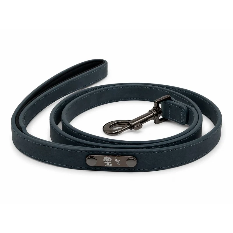 Hundeleine Lederoptik Snoopy Dunkelblau
