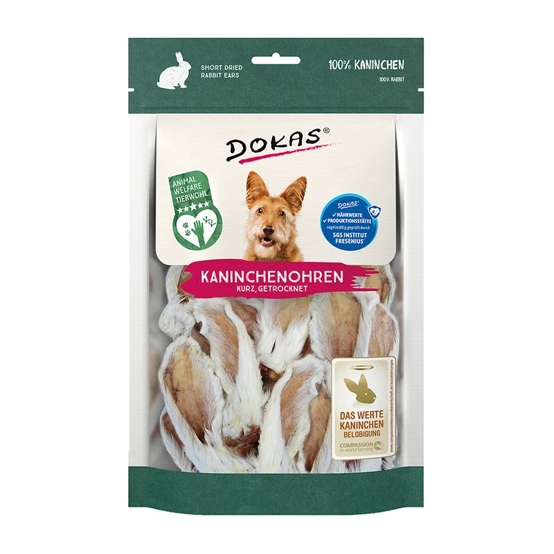 Dokas Kaninchenohren mit Fell (kurz) 100 g