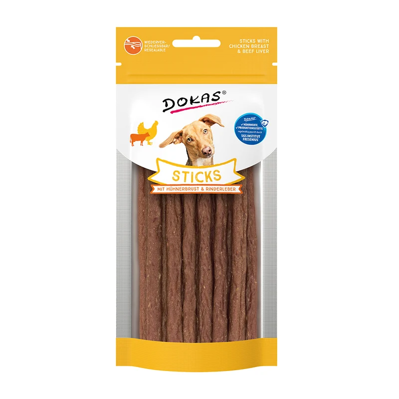 Dokas Sticks mit Hühnerbrust & Rinderleber 60g