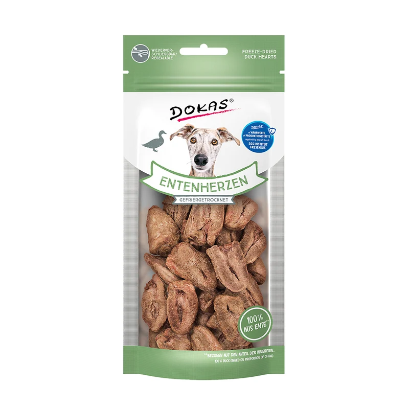 Dokas Dog Entenherzen, gefriergetrocknet, 22g