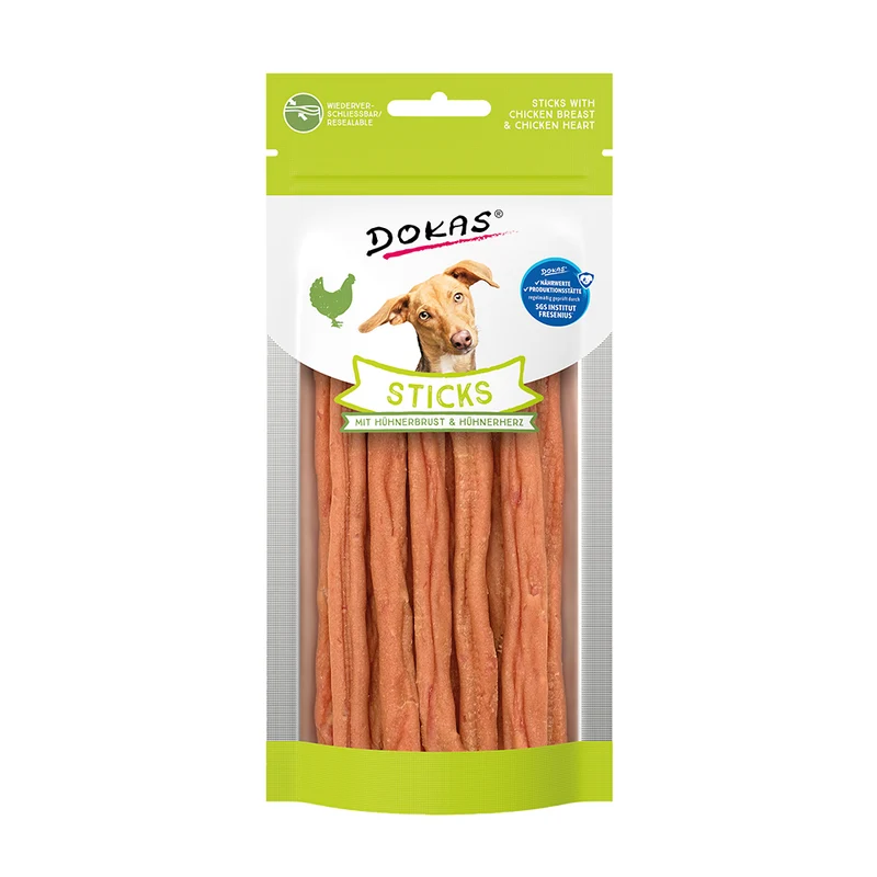 Dokas Sticks mit Hühnerbrust & Hühnerherz 60g