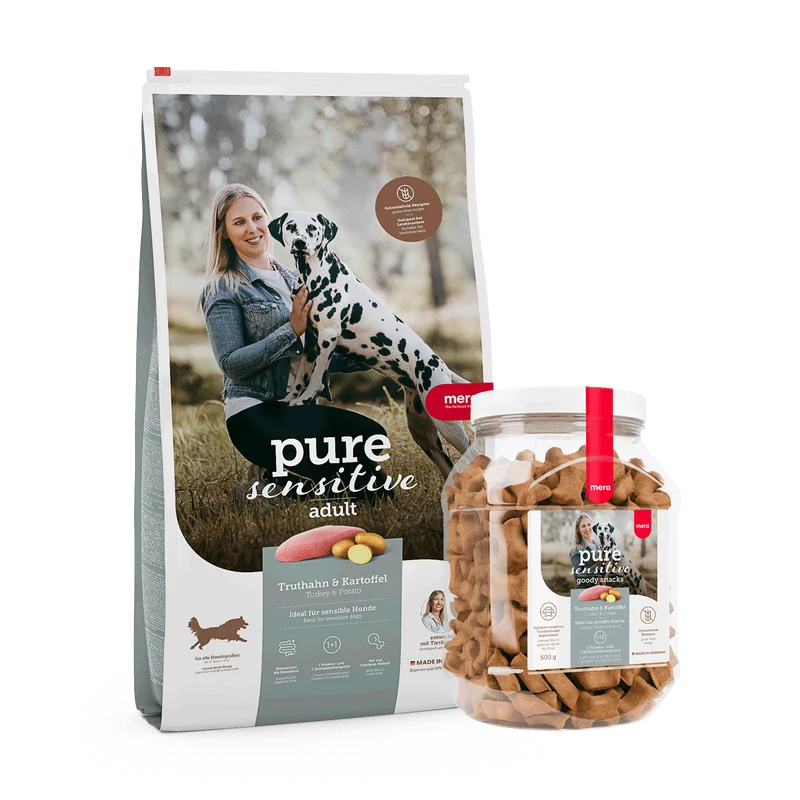 fresh meat Truthahn & Kartoffel Trockenfutter (12,5kg) + goody snacks (600g) Bundle