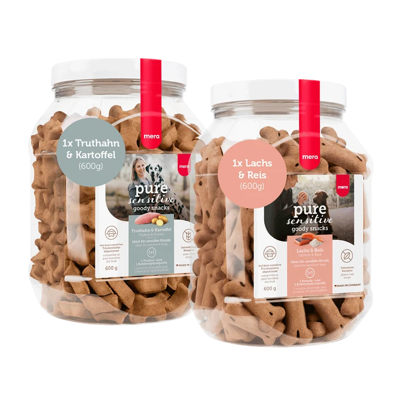 goody snacks Bundle - Truthahn & Kartoffel & Lachs & Reis (2x 600g)