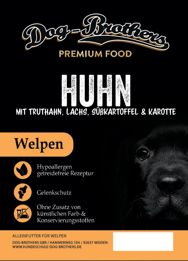 Huhn mit Truthahn, Lachs, Süßkartoffel & Karotte