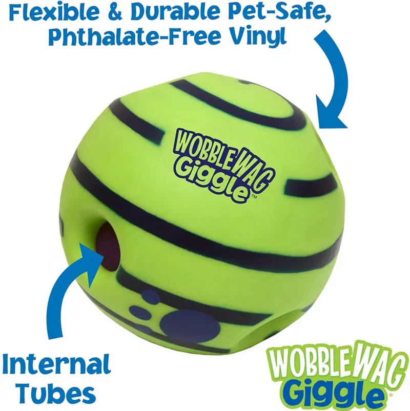 Wobble Wag Giggle Ball Dog Doggy Engoy Play Ball Rolling Shaken Rolling Shaken With Funny Sound