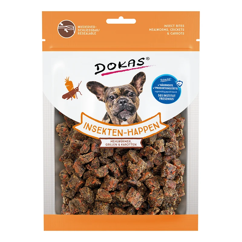 Dokas Insekten-Happen mit Mehlwürmern, Grillen & Karotten 100g