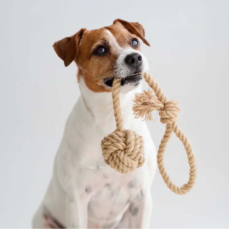 Hundespielzeug Hanfseil Schleuderball