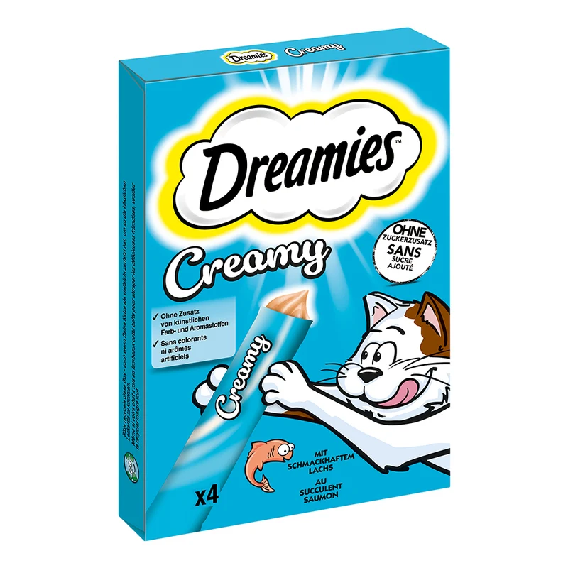 Dreamies Creamy mit Lachs 4x10g