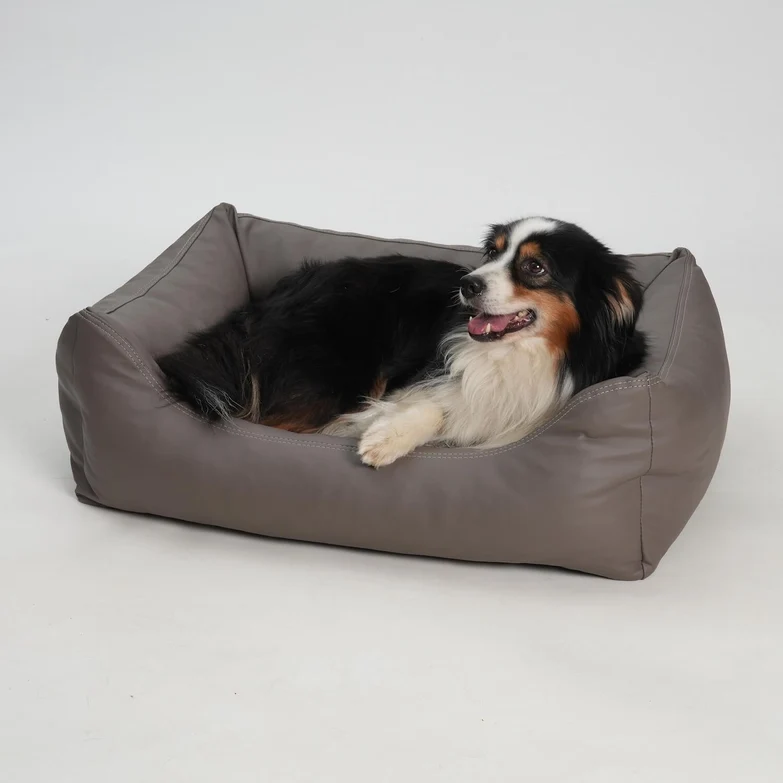 Hundebett Saddle Kunstleder Taupe