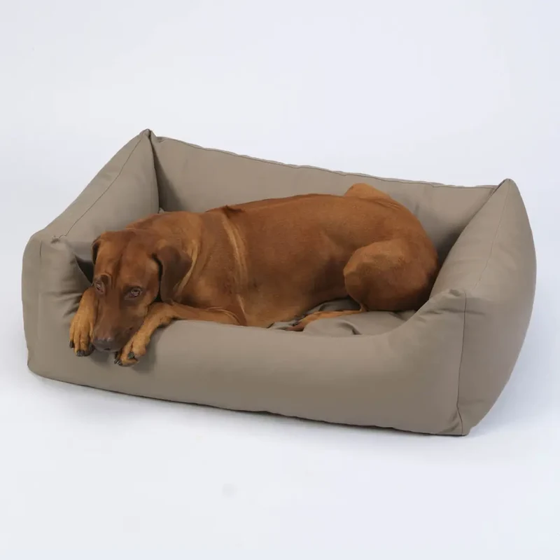 Hundebett Saddle Kunstleder Sand