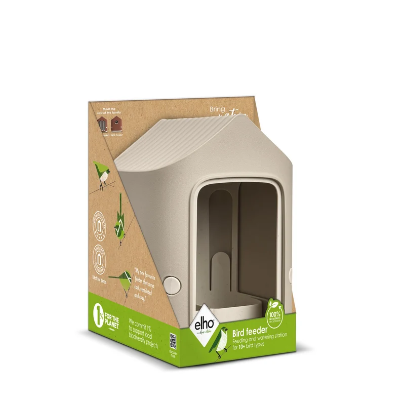 Elho Vogelfutterhaus Cosy 18cm pilzbeige