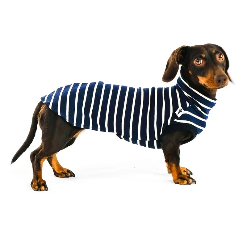 Cotton Shirt für Dackel Stripes Navy