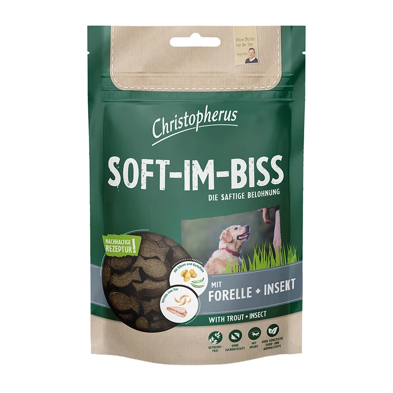 Christopherus Soft im Biss mit Forelle & Insekt 125g