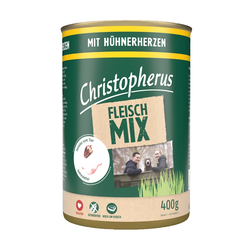 Christopherus Fleischmix mit Hühnerherzen 400g