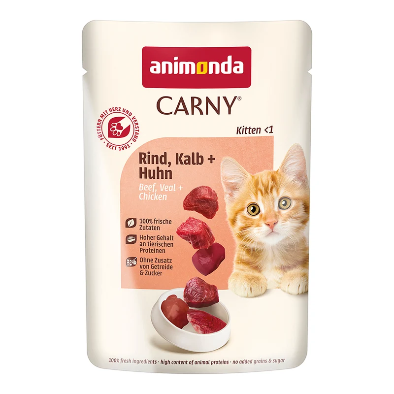 Animonda Carny Kitten Rind & Kalb & Huhn Pouch 85g