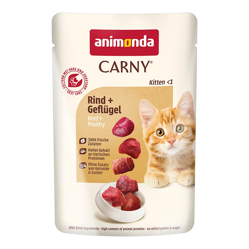 Animonda Carny Kitten Rind & Geflügel Pouch 85g