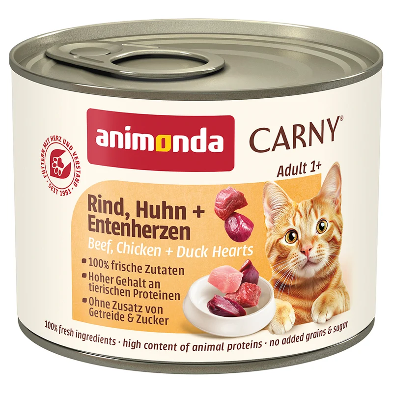 Animonda Carny Adult Rind, Huhn + Entenherzen