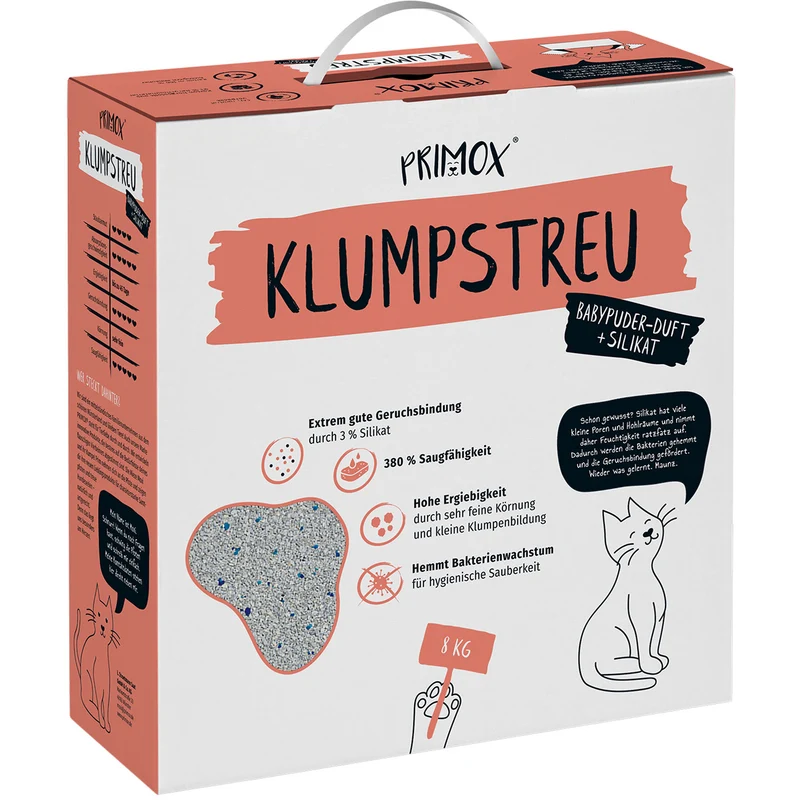 Primox Katzenstreu Babypuderduft + Silikat