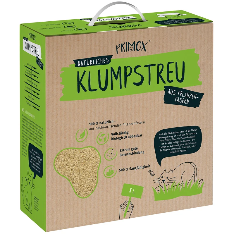 Primox Pflanzenfaser Katzenstreu 8L