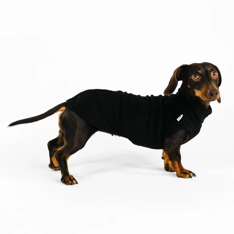 Fleece Shirt für Dackel Schwarz