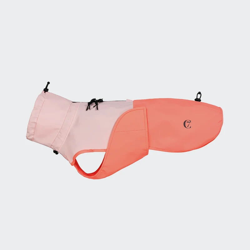 Hunderegenmantel Dackel AKTIV Peach / Neon Pink