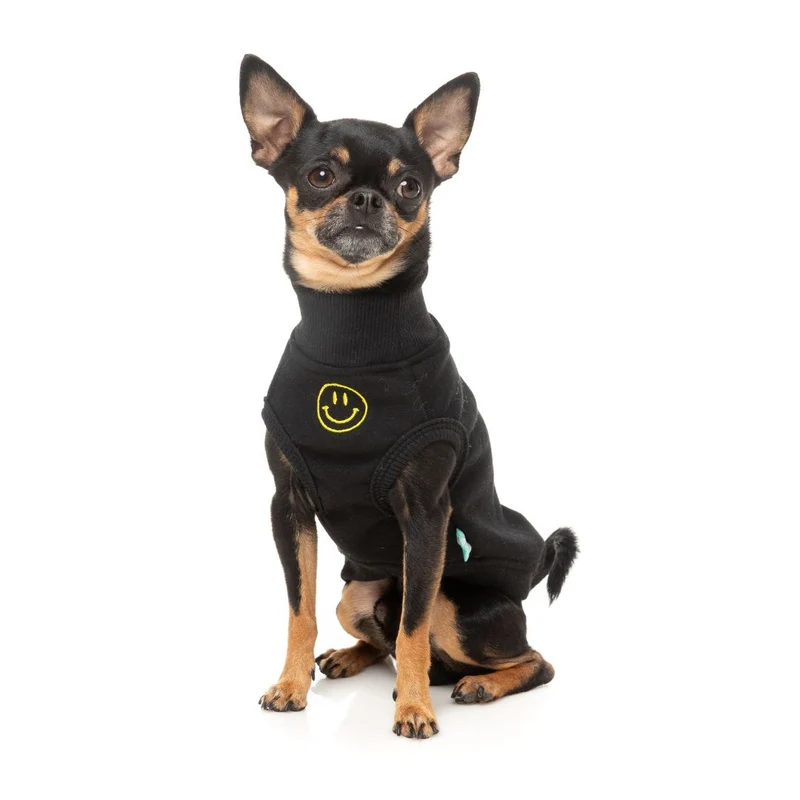 Hundepullover Sweater Smiley Black