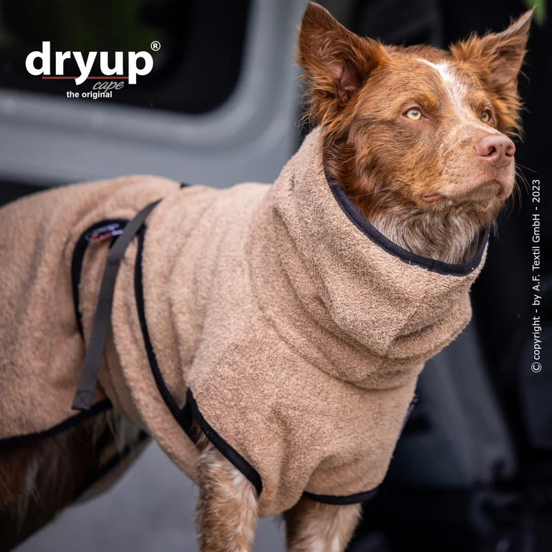 Dryup Cape Hundebademantel Coffee