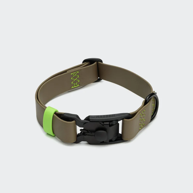 Hundehalsband BioThane Ipanema Olive-Neongrün